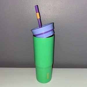 OWALA 24 oz. Stainless Steel Straw Tumbler Sweet Pea Green Lavendar